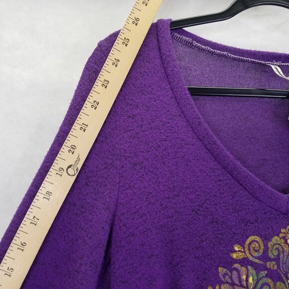 Hand-painted Tunic By Margaret Owen Women Small Purple Geometric Art to Wear NEW - Picture 12 of 13